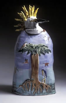 Snowy Egret Canopic Jar
